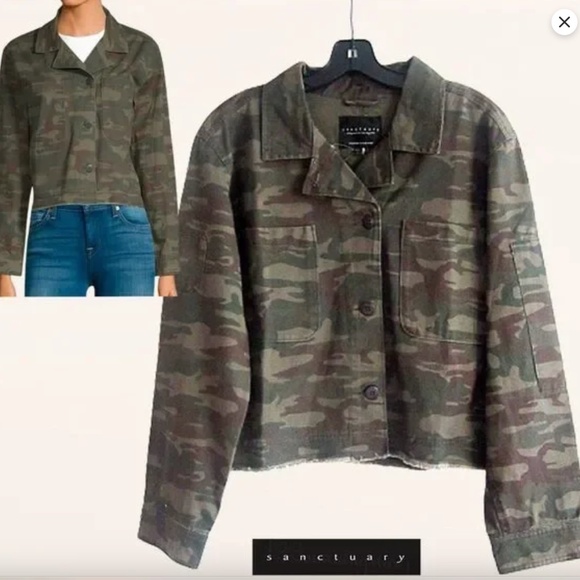 Sanctuary Jackets & Blazers - Sanctuary Cropped Camouflage Jacket Women's Medium